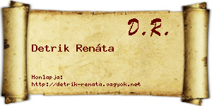 Detrik Renáta névjegykártya